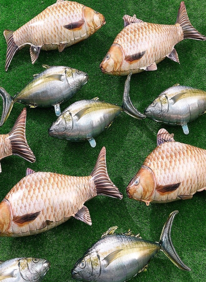 Charnoel 6 Pcs Fish Balloons Realistic Inflatable Carp Tuna Balloons for Fishing Theme Party Decorations Gone Fishing Party Decorations Supplies - Image 3